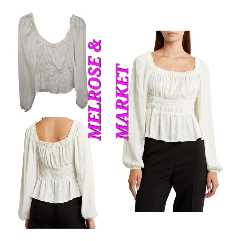 Melrose And Market Long Sleeve Peplum Top